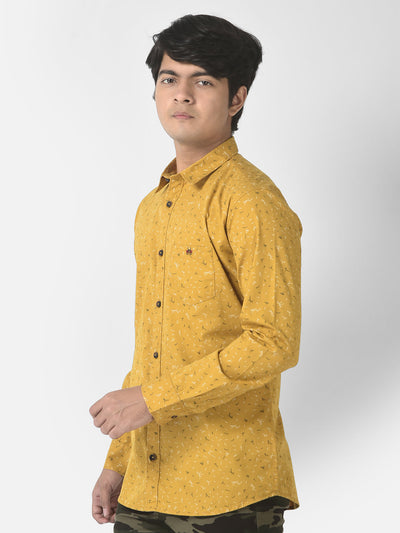  Mustard Yellow Floral Shirt