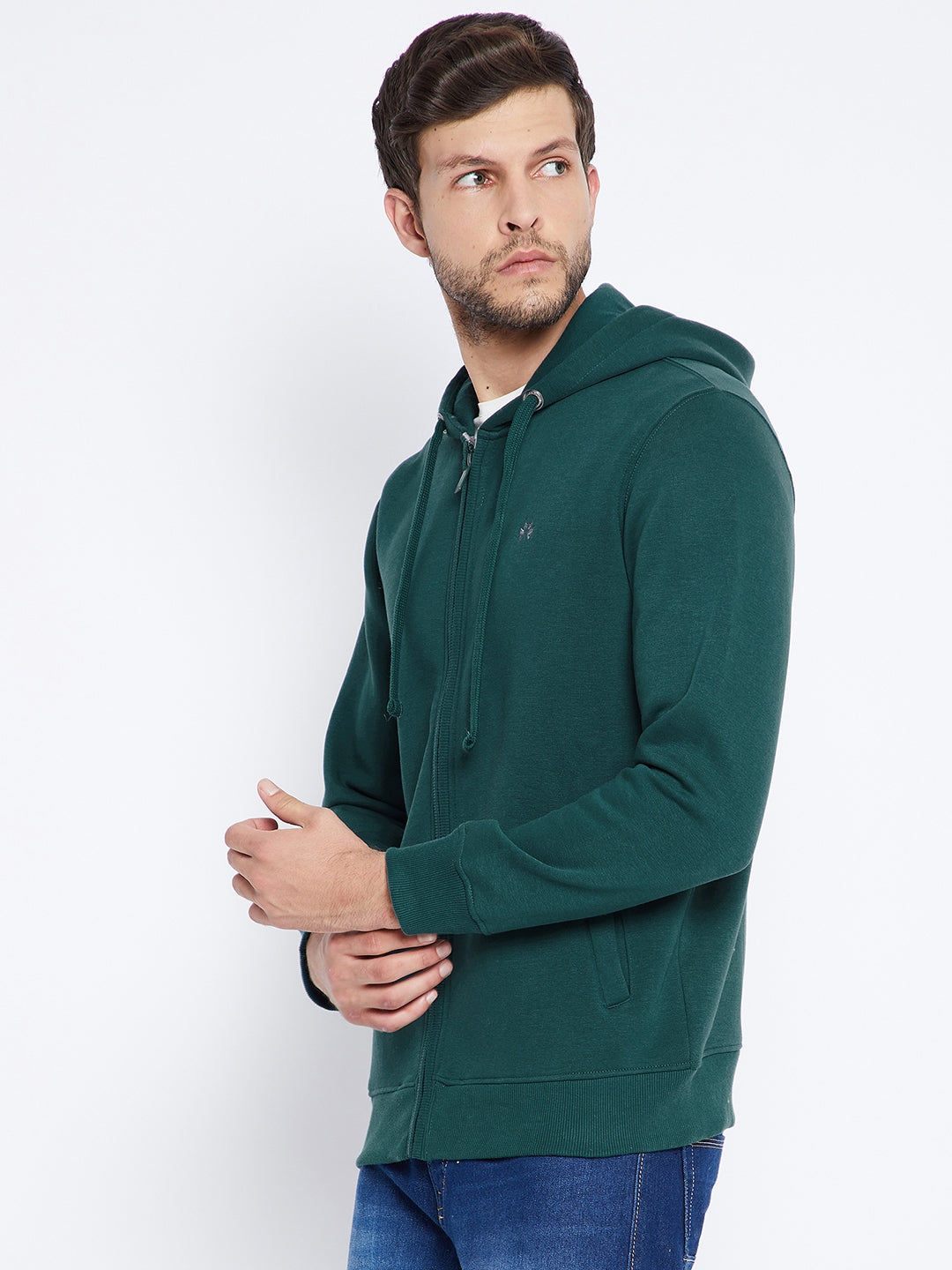 Green Hooded Sweatshirt - Men Sweatshirts