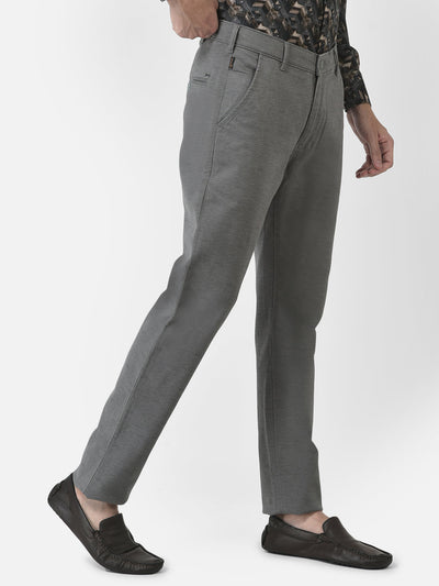 Melange Grey Trousers in Blended Cotton