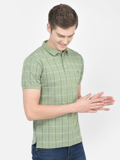  Checked Fern Polo T-Shirt