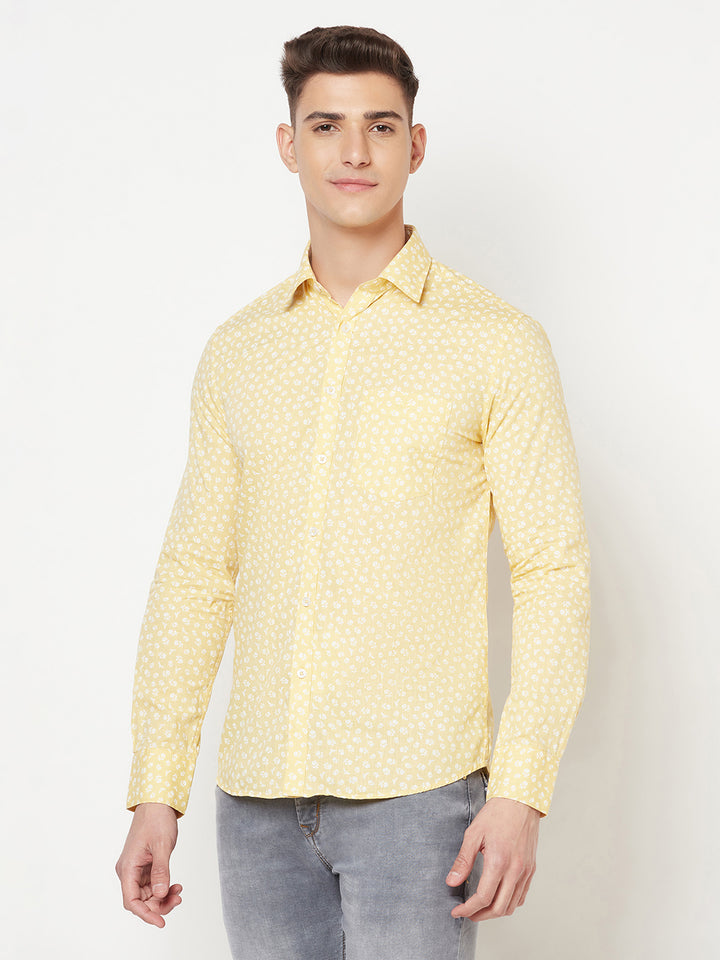 Yellow Floral Shirt - Men Shirts