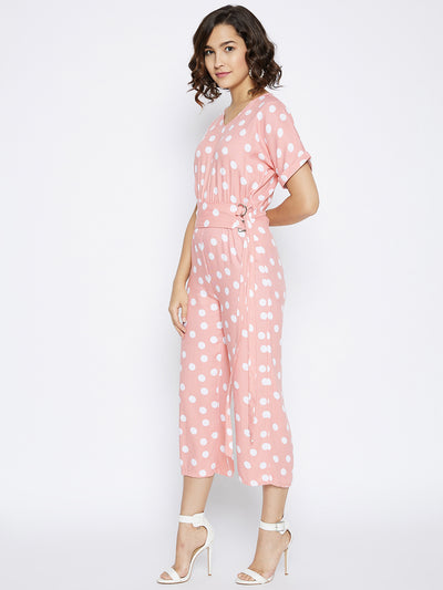 Peach Printed Jumpsuit - Women Jumpsuits