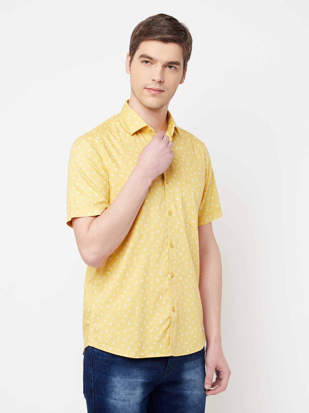 Yellow Floral Shirt - Men Shirts