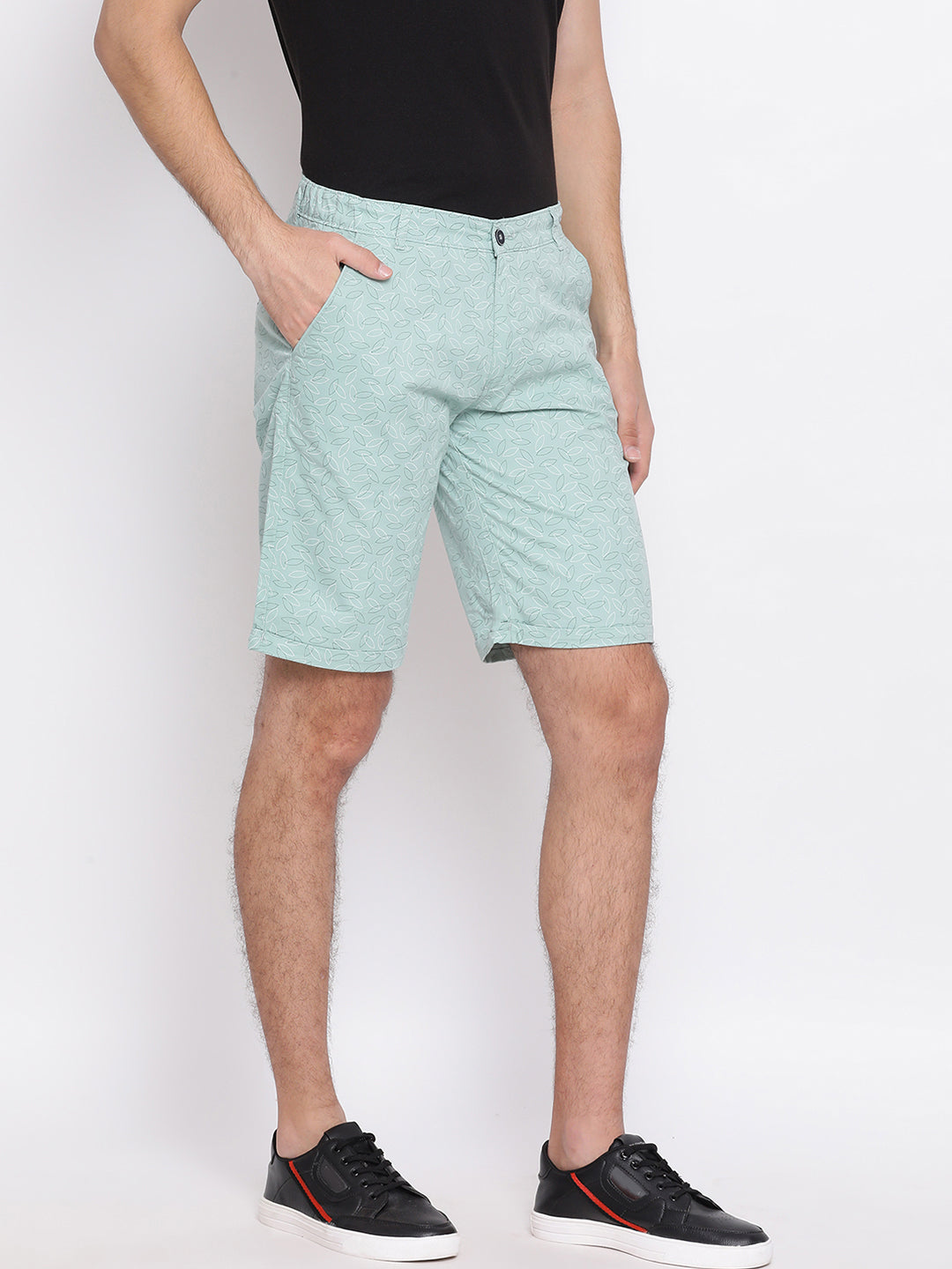 Green Printed Shorts - Men Shorts