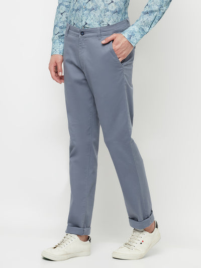 Blue Casual Trousers - Men Trousers