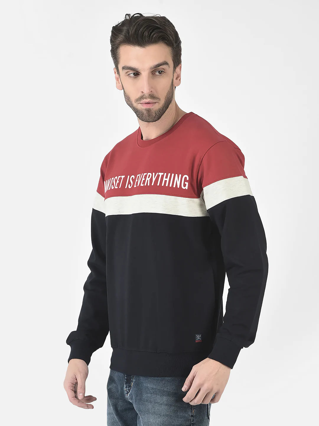  Red Colour-Blocked Mindset Sweatshirt