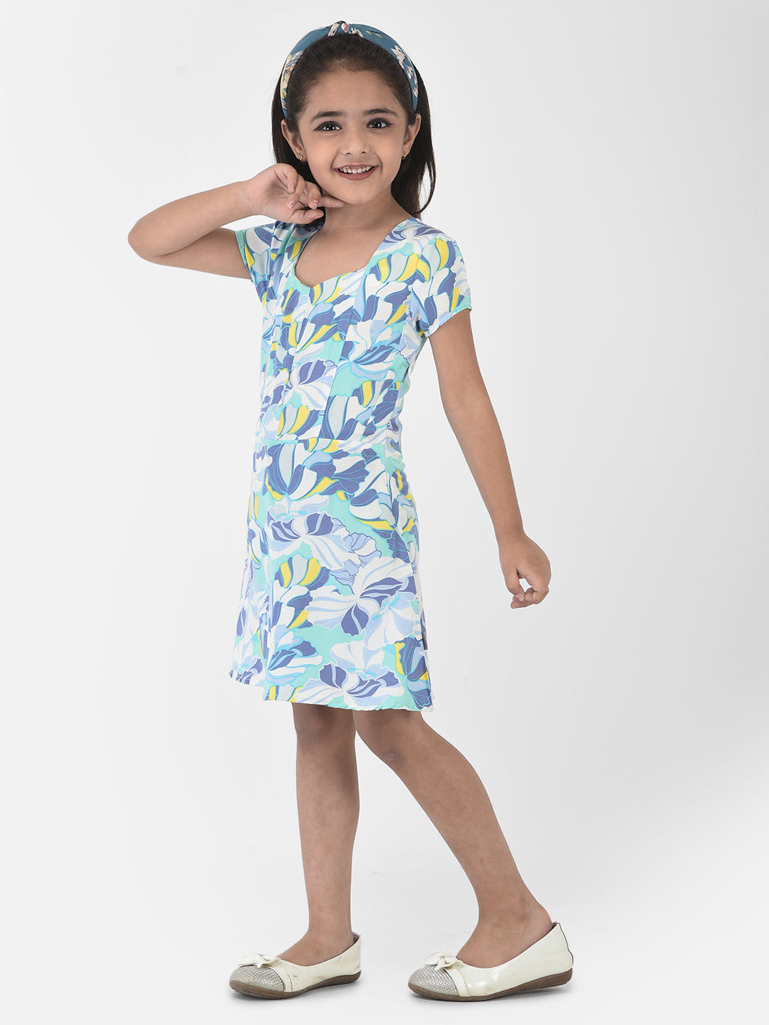 Blue Sweetheart Neck Dress - Girls Dress