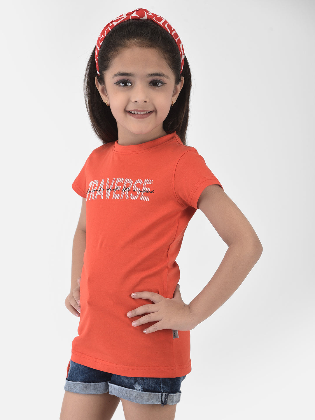 Sunrise Orange Typographic T-shirt - Girls T-Shirts