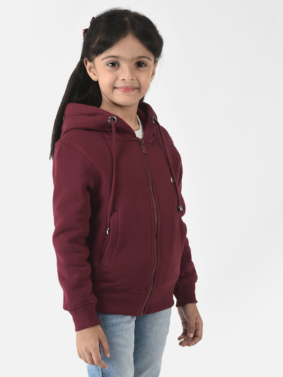 Maroon Sweatshirt with Zip Enclosure 