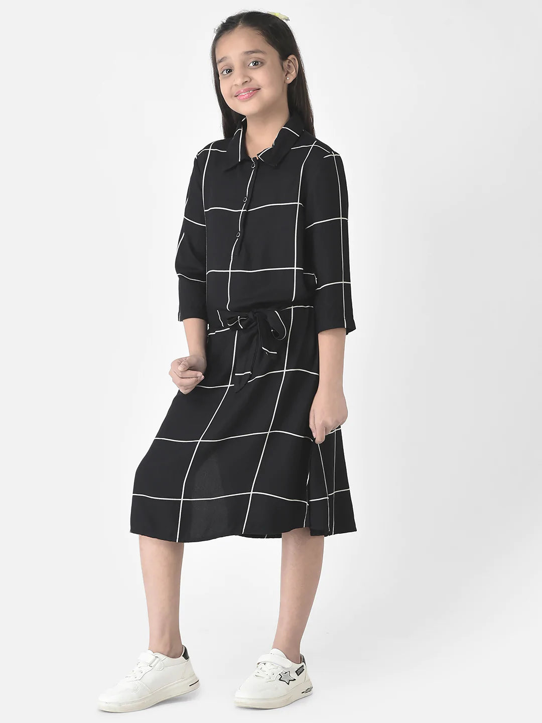  Black Graph-Checked Dress 