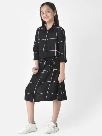  Black Graph-Checked Dress 