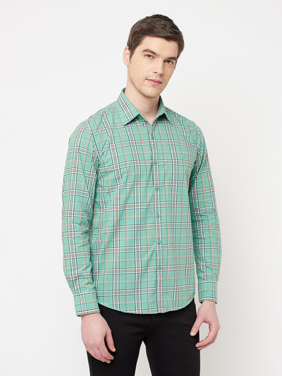 Green Checked Casual Shirt - Men Shirts