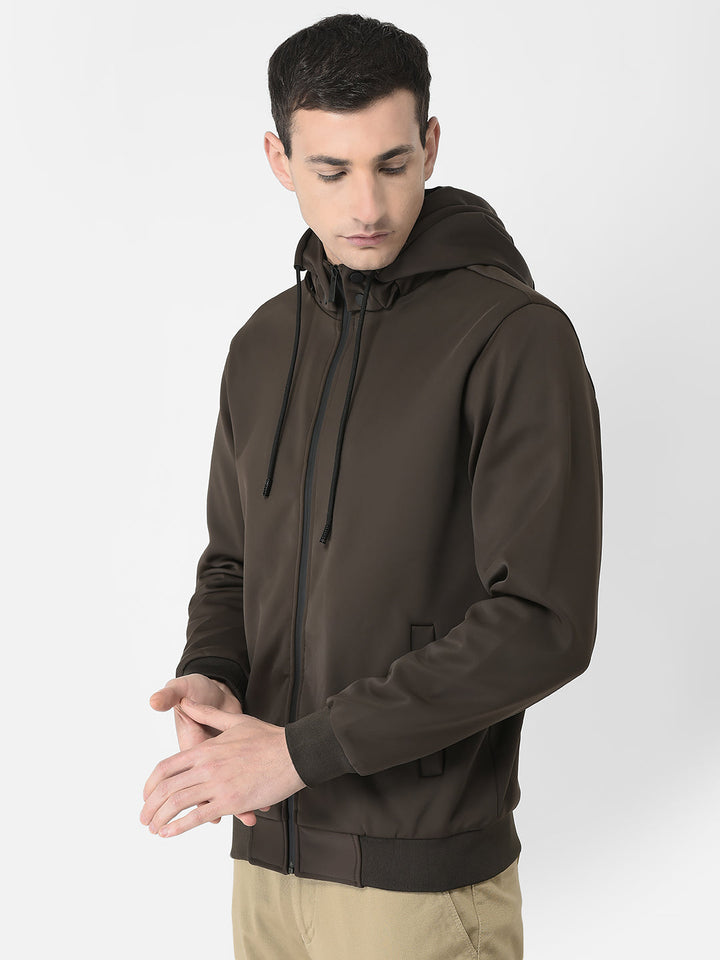  Olive Removable Hood Bomber Jacket 