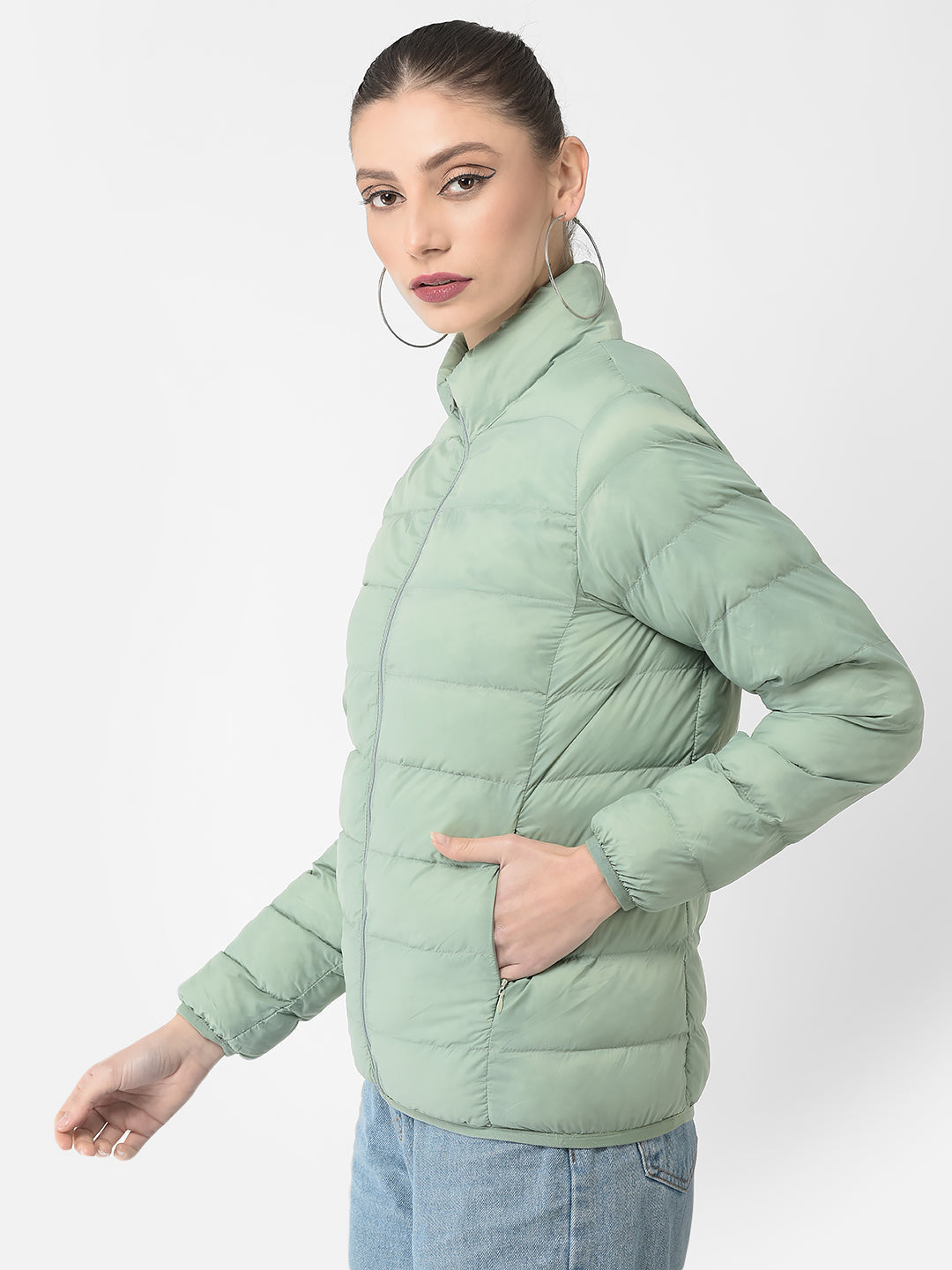  Mint Green Quilted Jacket 