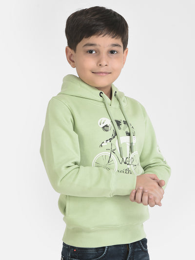 Green Graphic Sweatshirt-Boys Sweatshirts-Crimsoune Club