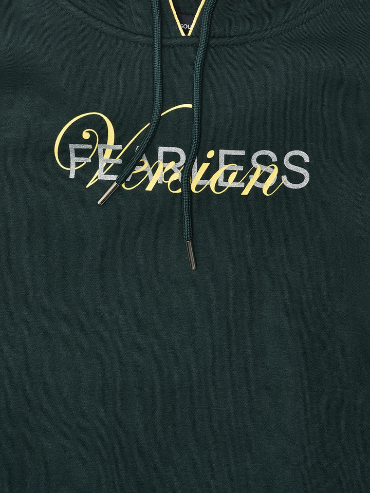 Green Printed Hooded Sweatshirt - Girls Sweatshirts