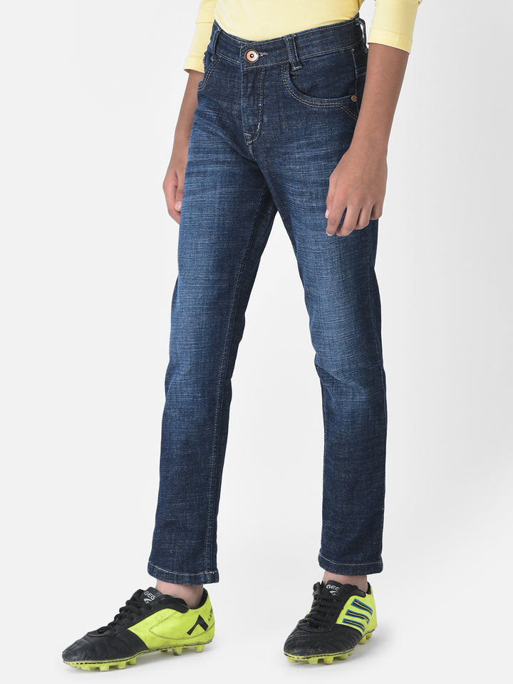 Navy Blue Light Fade Jeans-Boys Jeans-Crimsoune Club