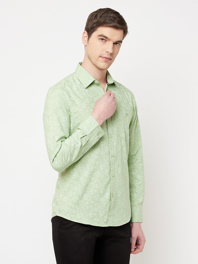 Green Printed Casual Shirt - Men Shirts
