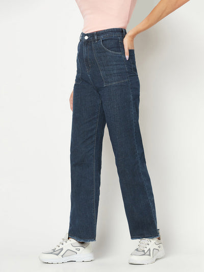  Blue Patch-Pocket Jeans 