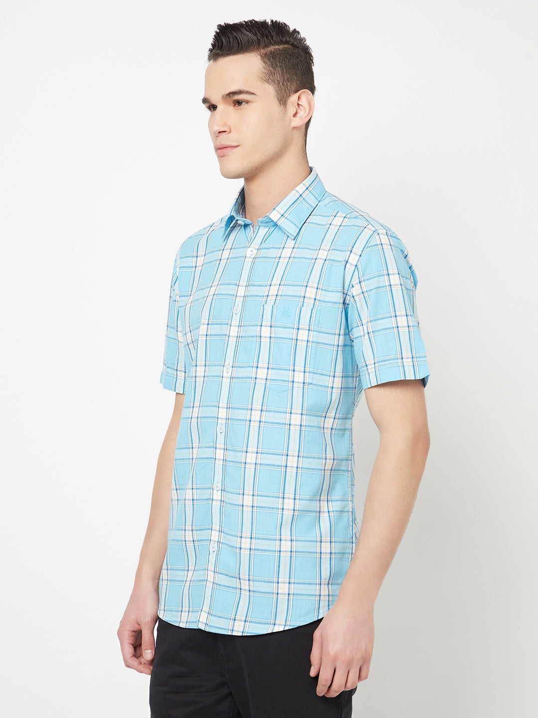 Blue Checked Shirt - Men Shirts