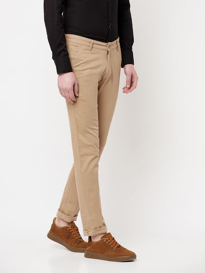 Khaki Printed Trousers - Men Trousers