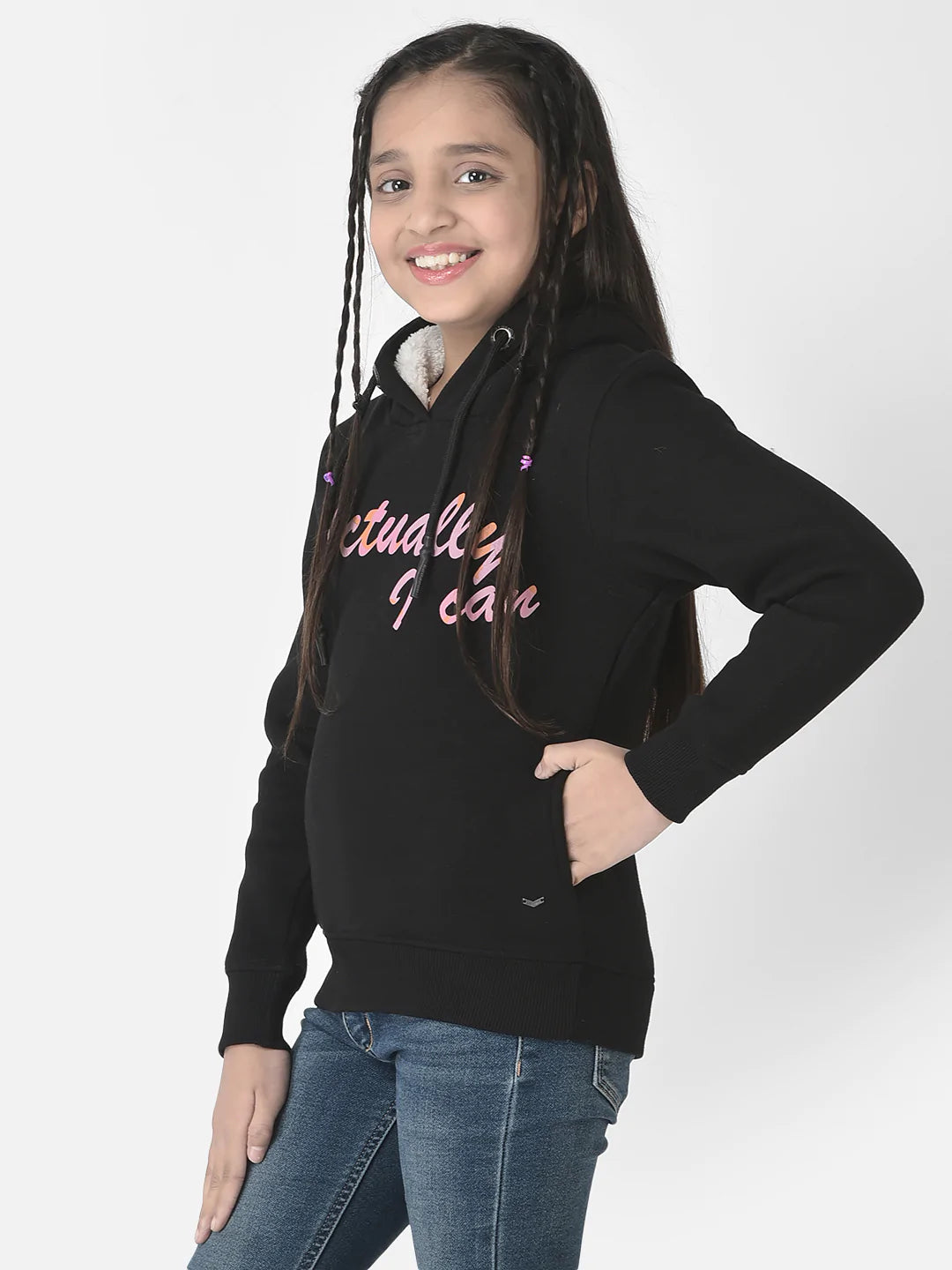  Black Typographic Hoodie