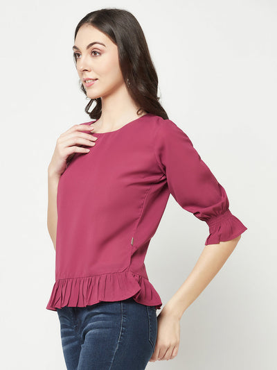  Maroon peplum Top