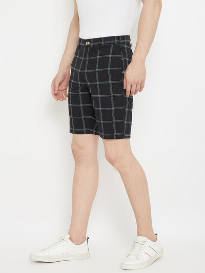 Black Checked shorts - Men Shorts