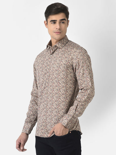  Beige Shirt in Floral Print