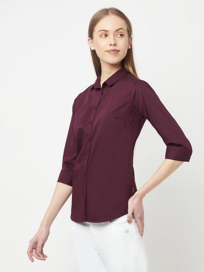 Maroon Casual Shirt - Women Tops