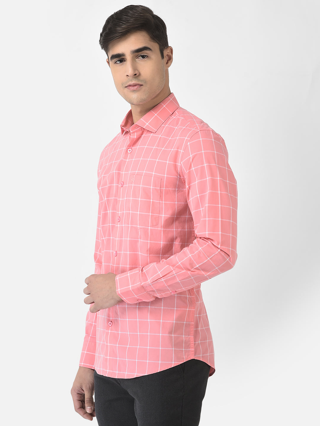  Pink Graph Check Shirt