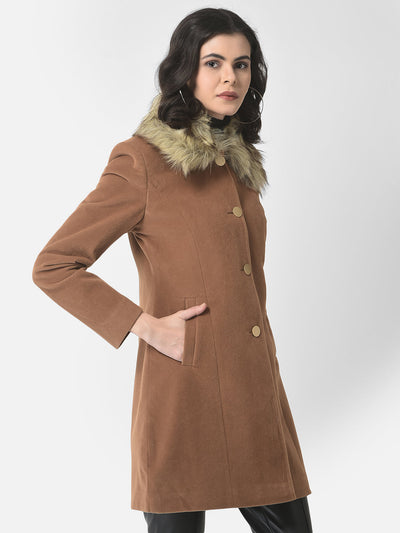  Tan Fur-Neck Coat