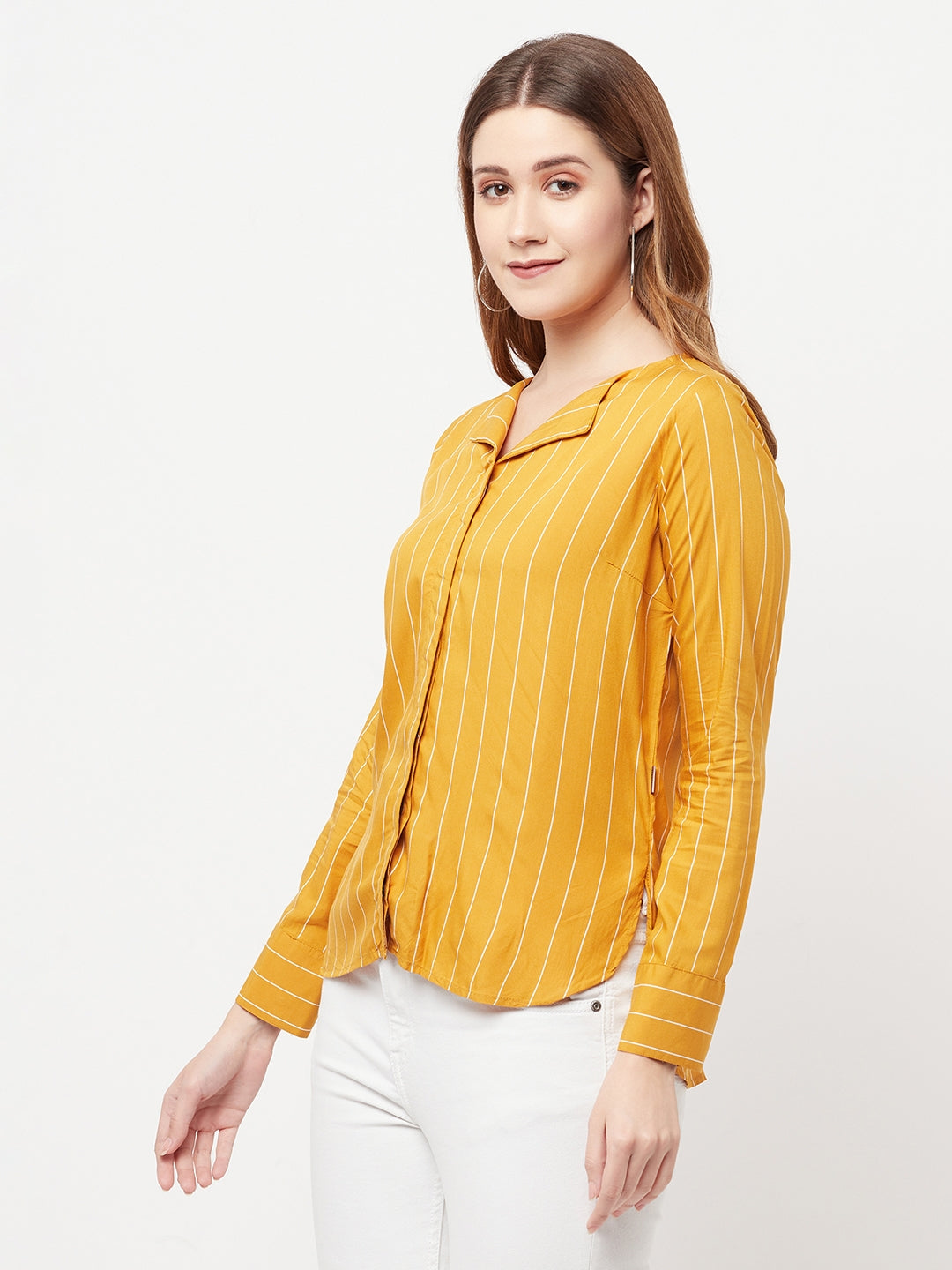 Mustard Striped Top - Women Tops