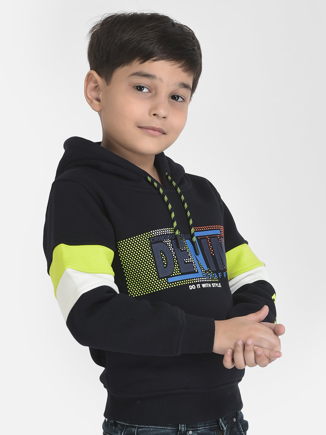 Navy Blue Graphic Sweatshirt-Boys Sweatshirts-Crimsoune Club