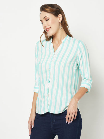  Turquoise Striped Shirt