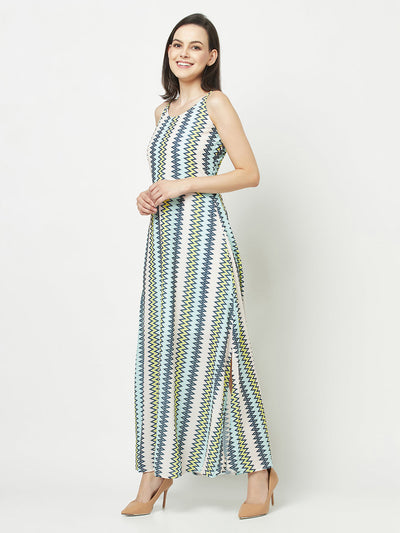  Geometric Print Maxi Dress