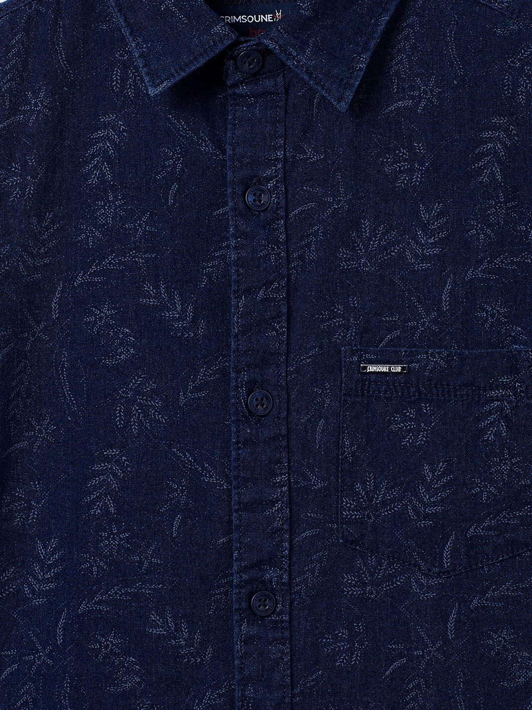 Navy Blue Printed Casual Shirt - Boys Shirts