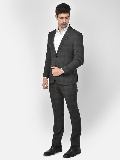 Grey Checked Suit - Men Suits