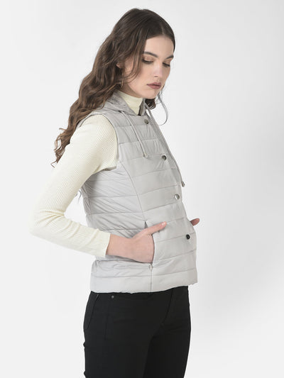  Polished Grey Hooded Gilet