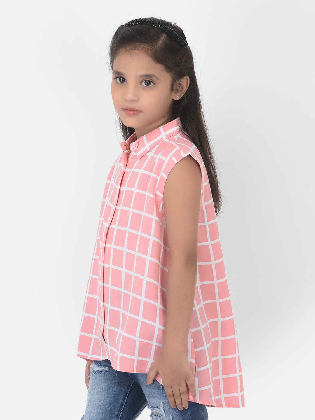 Pink Checked Shirt - Girls Shirts