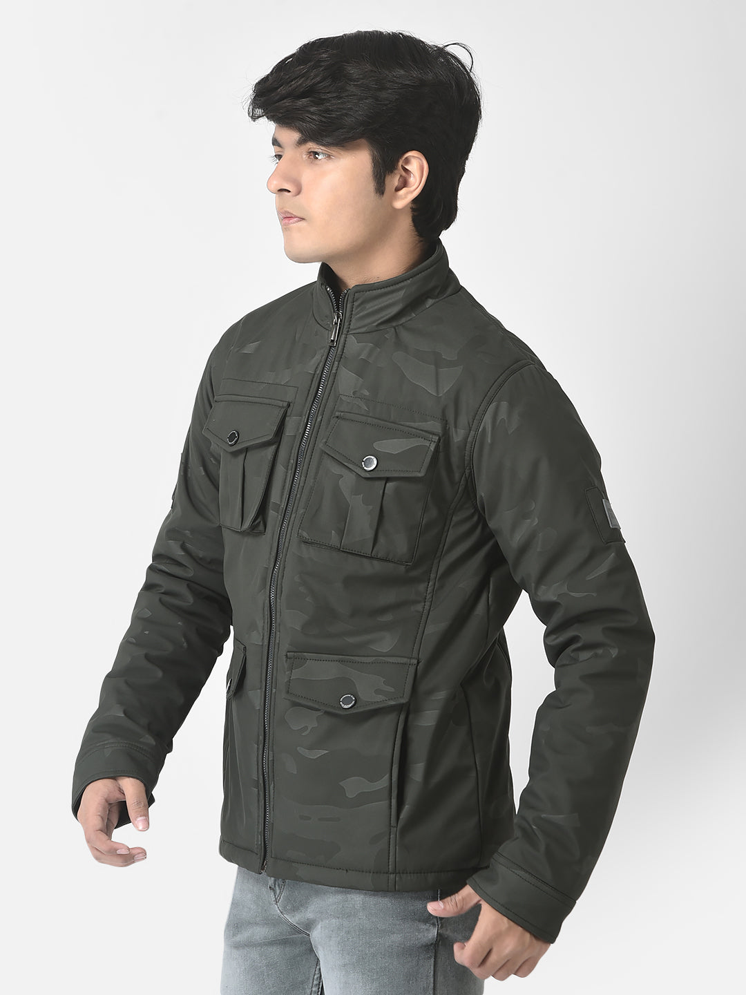  Olive Camouflage Bomber Jacket