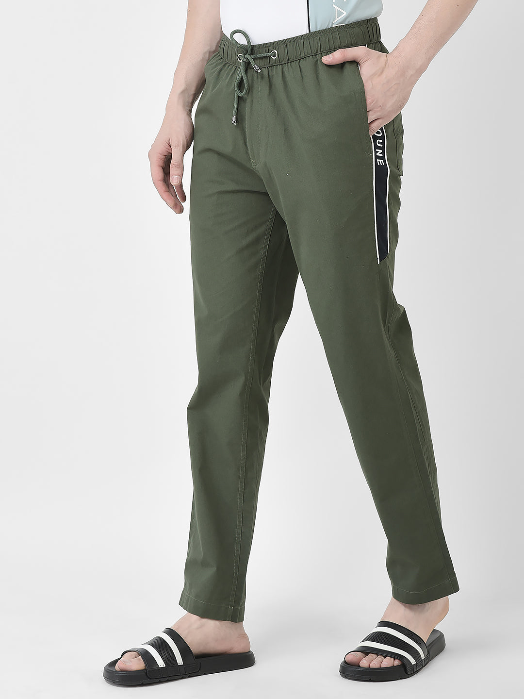 Green Lounge Bottoms-Men Lounge Pants-Crimsoune Club