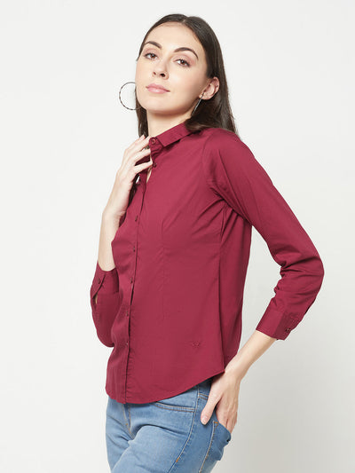  Maroon Slim Shirt