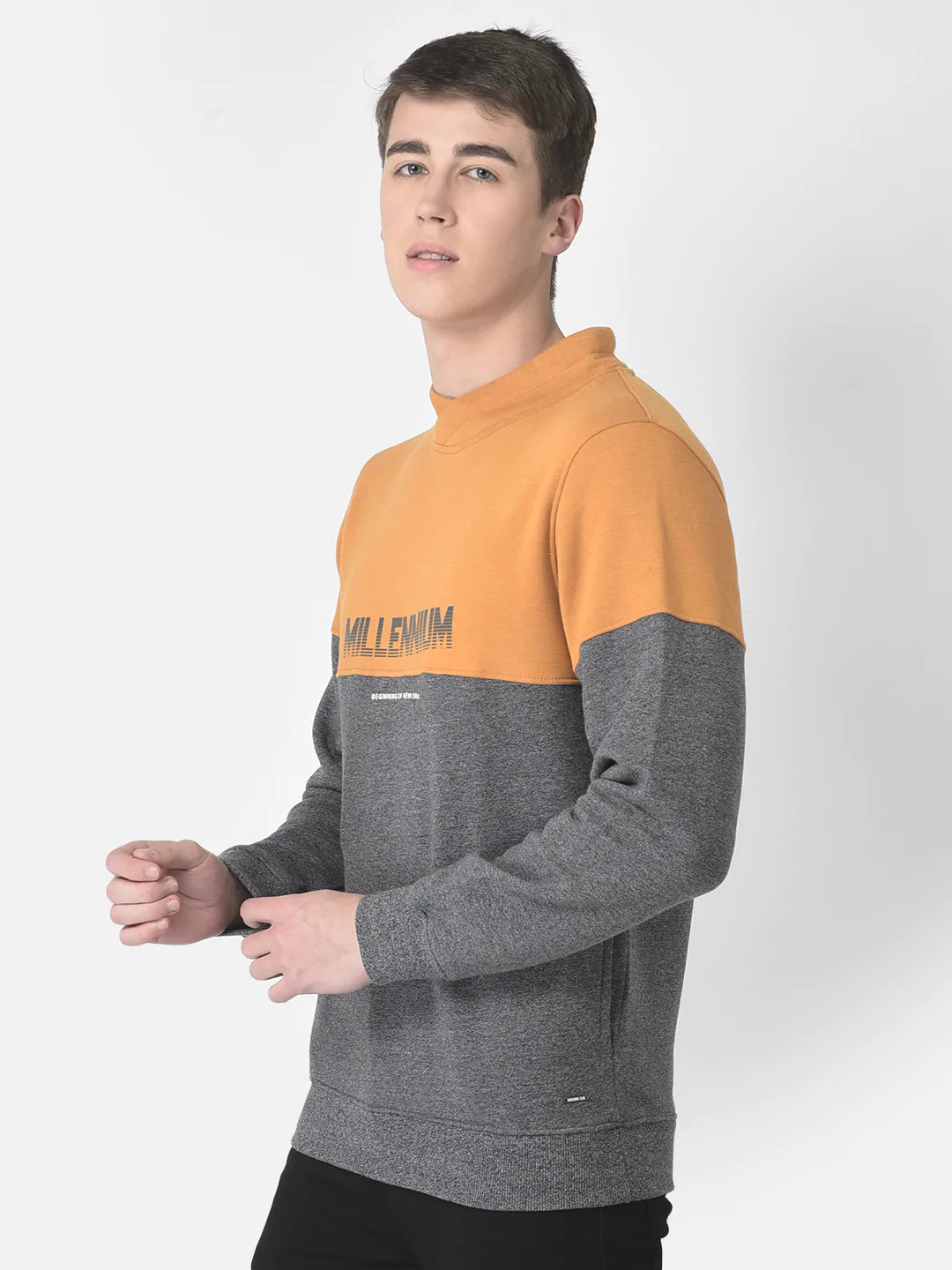  Mustard Colour-Blocked Millennium Sweatshirt