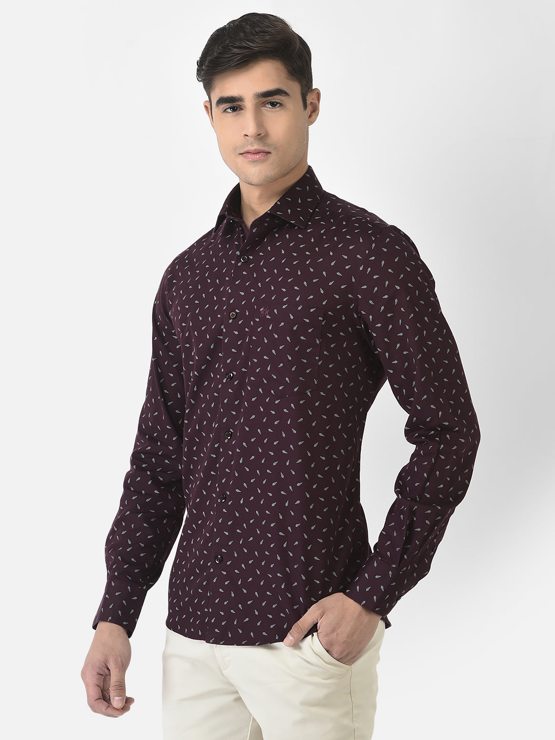  Maroon Shirt in Floral Print