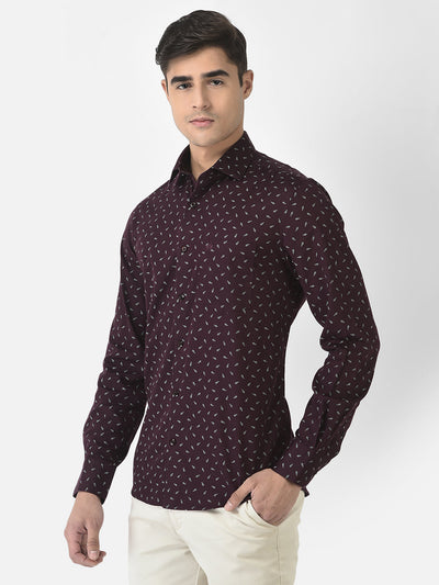  Maroon Shirt in Floral Print