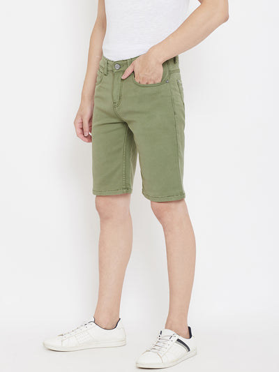 Green Slim Fit Shorts - Men Shorts