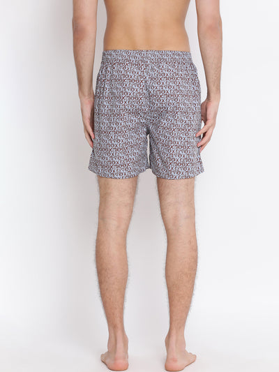 Grey Printed Boxer - Men Boxers