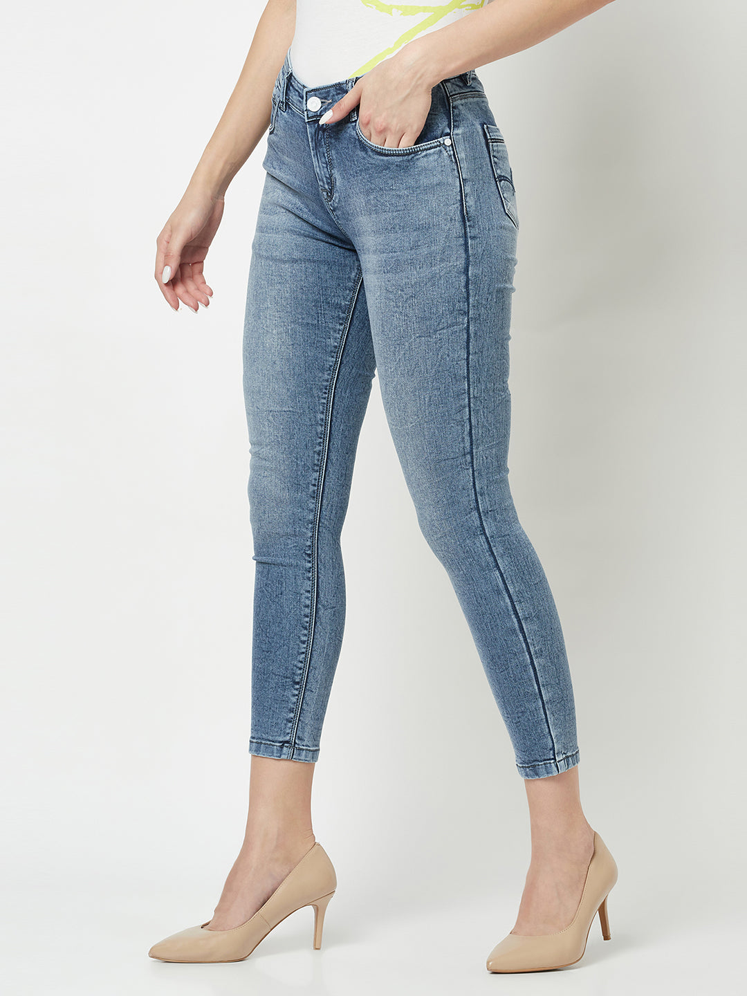  Blue Ankle-Fit Jeans