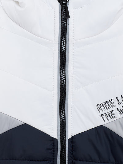 Navy Blue Colorblocked Padded Jacket - Boys Jacket